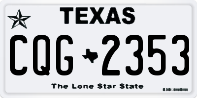 TX license plate CQG2353