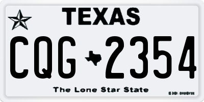 TX license plate CQG2354