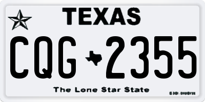 TX license plate CQG2355
