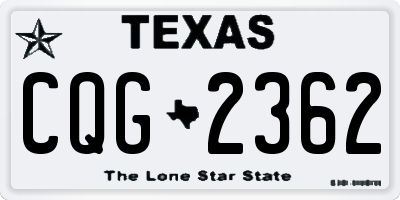 TX license plate CQG2362