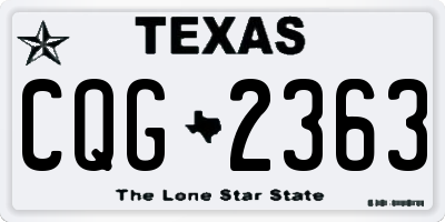 TX license plate CQG2363