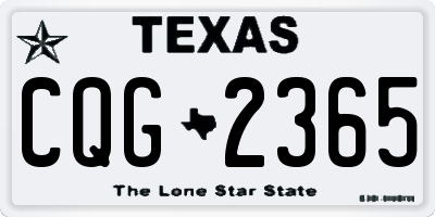 TX license plate CQG2365