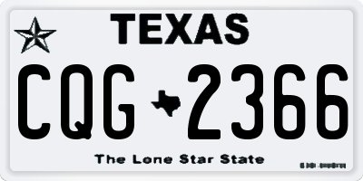 TX license plate CQG2366