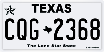 TX license plate CQG2368