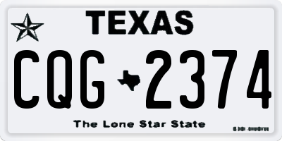 TX license plate CQG2374