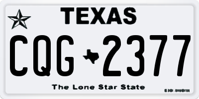 TX license plate CQG2377