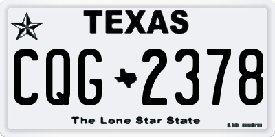 TX license plate CQG2378