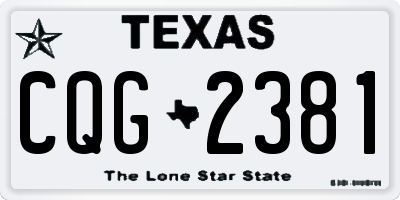 TX license plate CQG2381