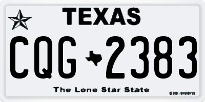 TX license plate CQG2383