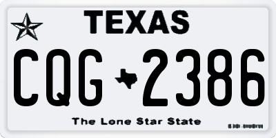 TX license plate CQG2386