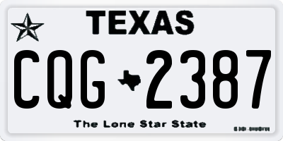 TX license plate CQG2387