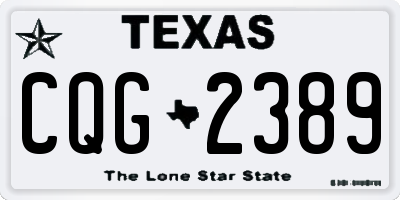 TX license plate CQG2389
