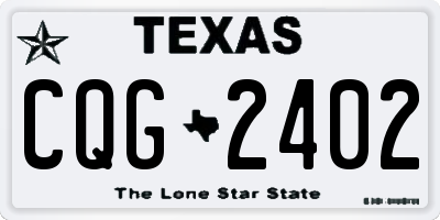 TX license plate CQG2402