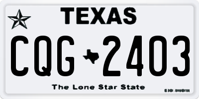 TX license plate CQG2403