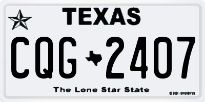 TX license plate CQG2407