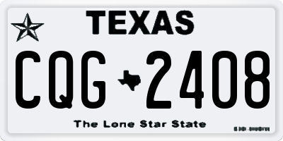 TX license plate CQG2408