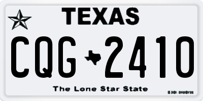 TX license plate CQG2410