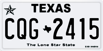 TX license plate CQG2415