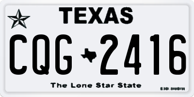 TX license plate CQG2416