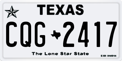 TX license plate CQG2417