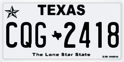 TX license plate CQG2418