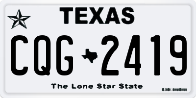 TX license plate CQG2419