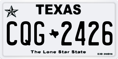 TX license plate CQG2426