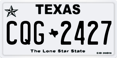 TX license plate CQG2427