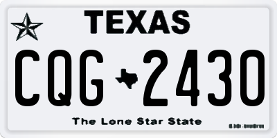 TX license plate CQG2430