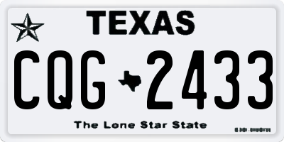 TX license plate CQG2433