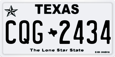 TX license plate CQG2434