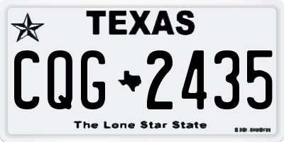 TX license plate CQG2435