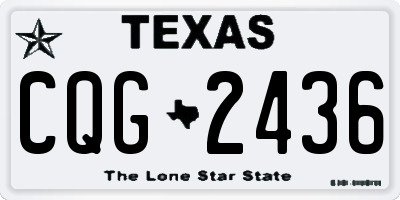 TX license plate CQG2436