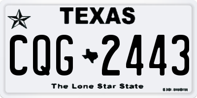 TX license plate CQG2443