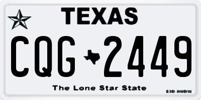 TX license plate CQG2449
