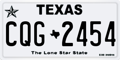 TX license plate CQG2454