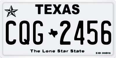 TX license plate CQG2456