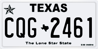 TX license plate CQG2461