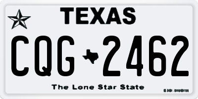 TX license plate CQG2462