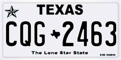 TX license plate CQG2463