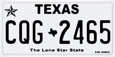 TX license plate CQG2465