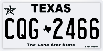 TX license plate CQG2466