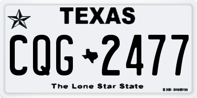 TX license plate CQG2477