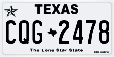 TX license plate CQG2478