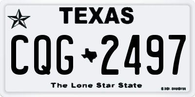 TX license plate CQG2497
