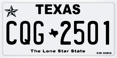 TX license plate CQG2501