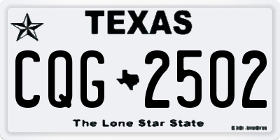 TX license plate CQG2502