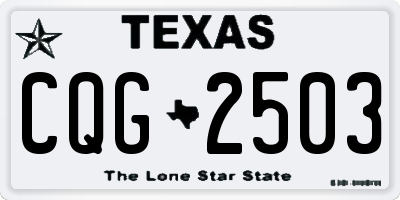 TX license plate CQG2503