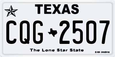 TX license plate CQG2507