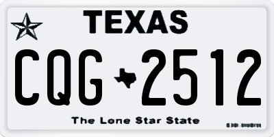 TX license plate CQG2512